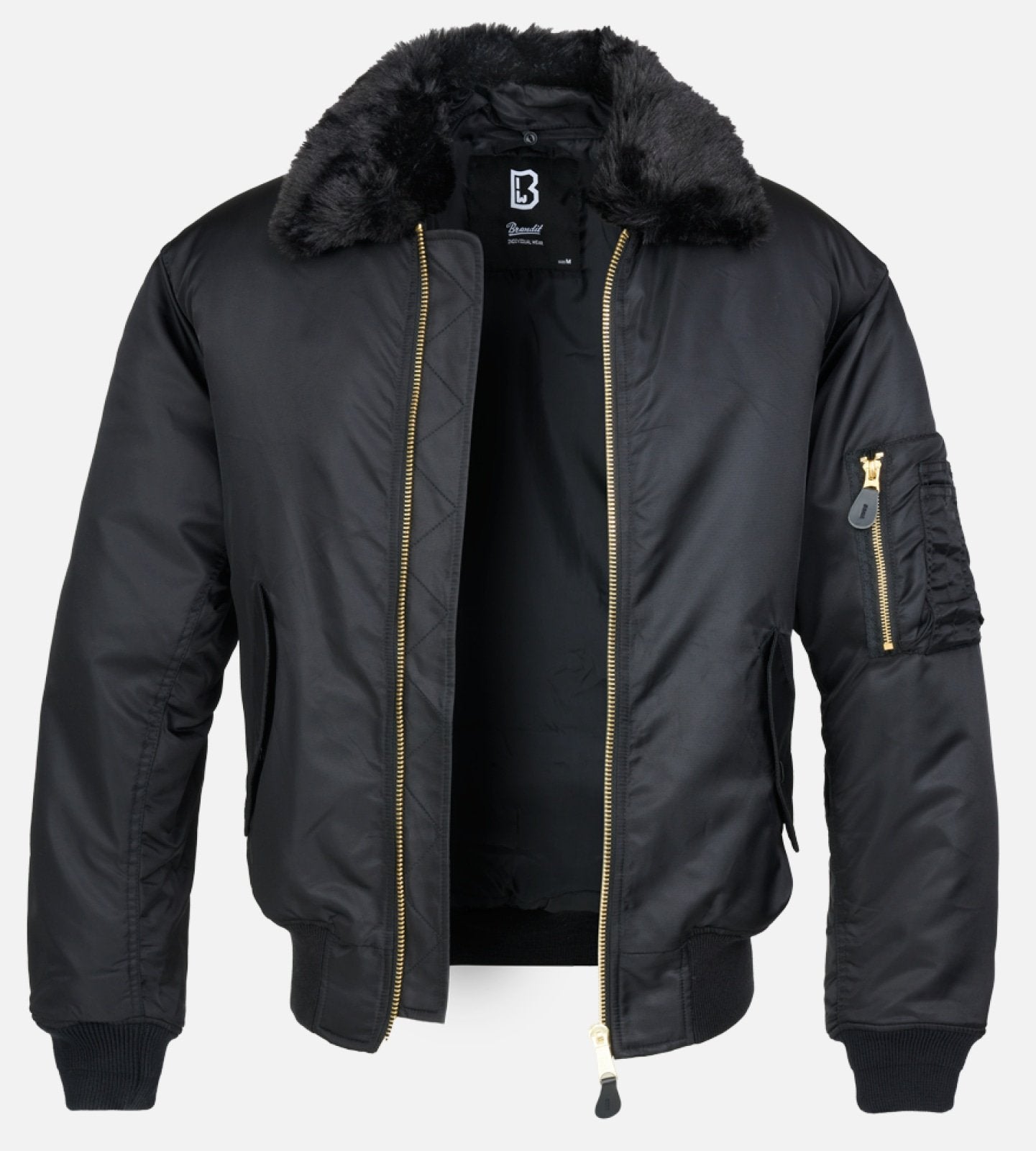 MA2 Fur Collar Bomber Jacket - All Black