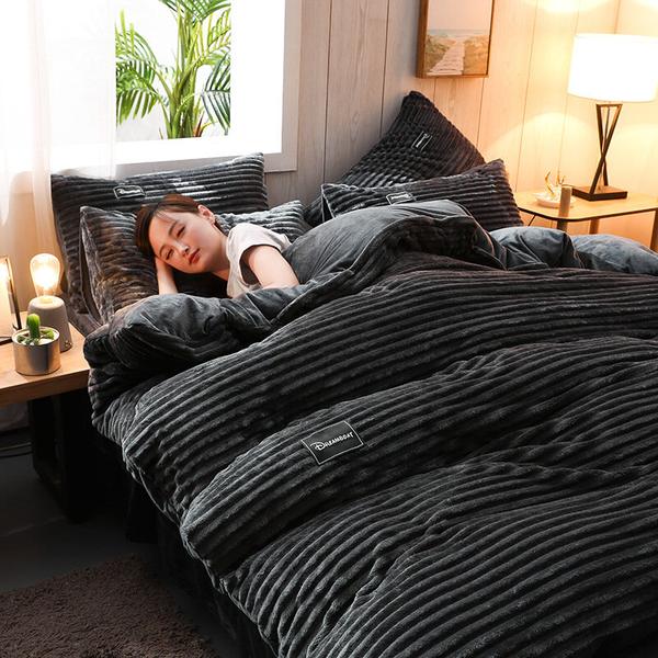 Corduroy & Velvet Duvet Bedding Set