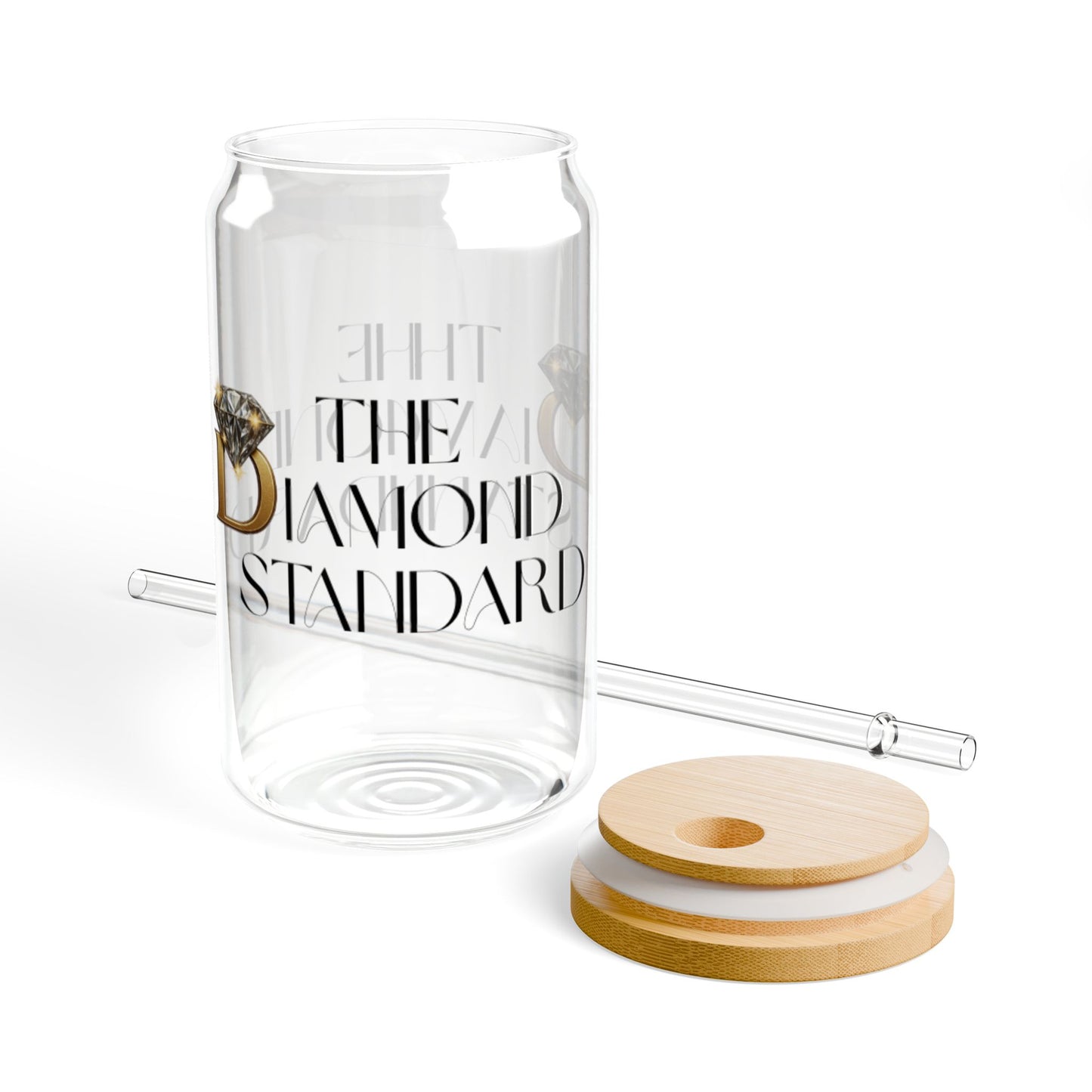 'The Diamond Standard' 16oz Clear Straw Tumbler