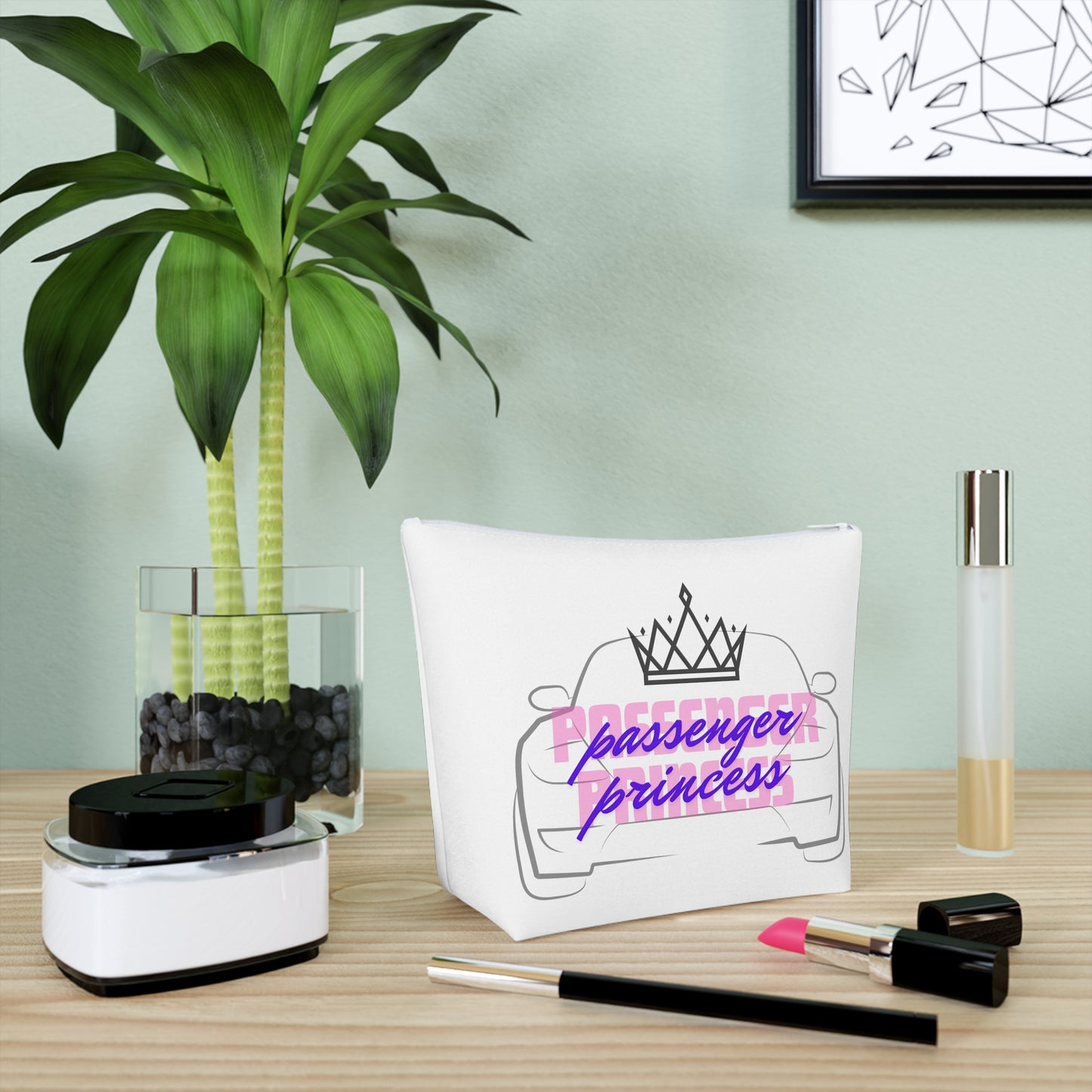 Passenger Princess Cosmetic Bag, Travel Makeup Pouch, Car Enthusiast Gift, Functional Organizer, Stylish Travel Accessory