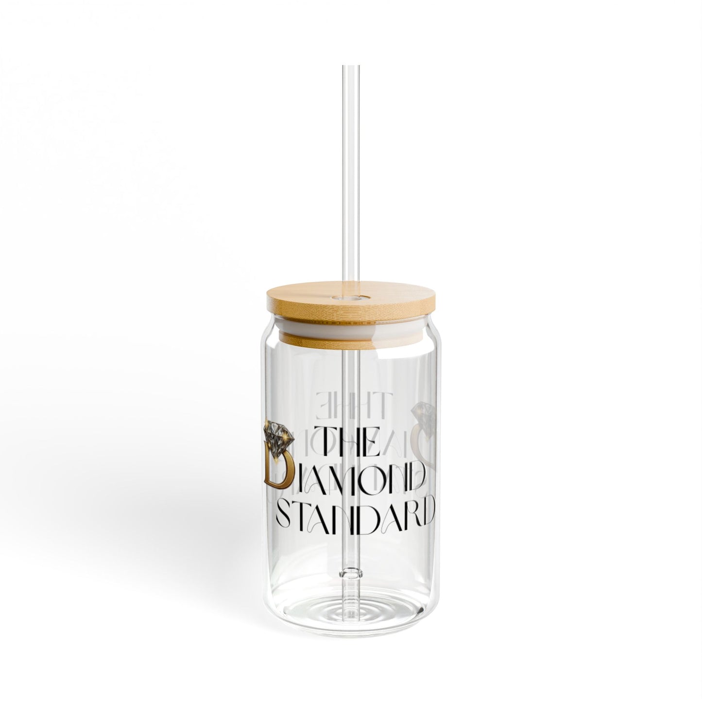 'The Diamond Standard' 16oz Clear Straw Tumbler