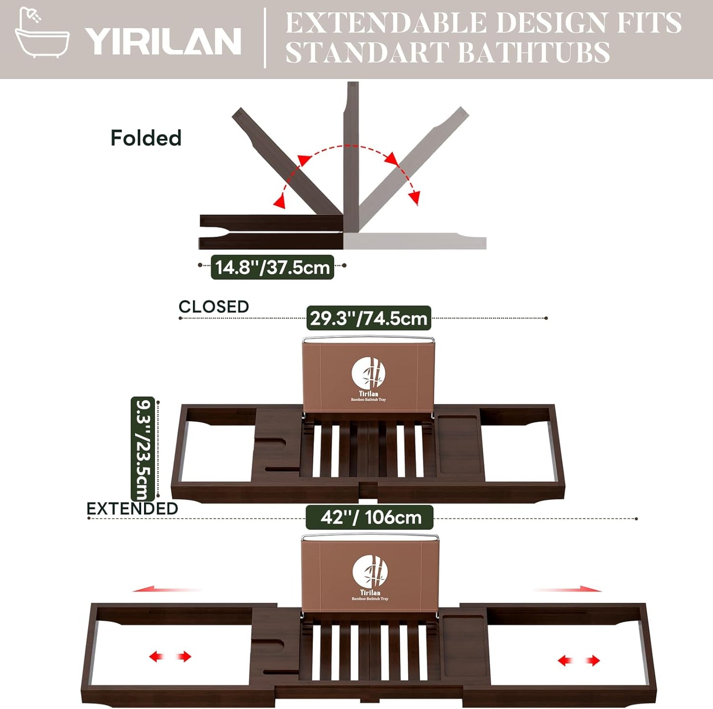 Expandable Bathtub Tray Caddy