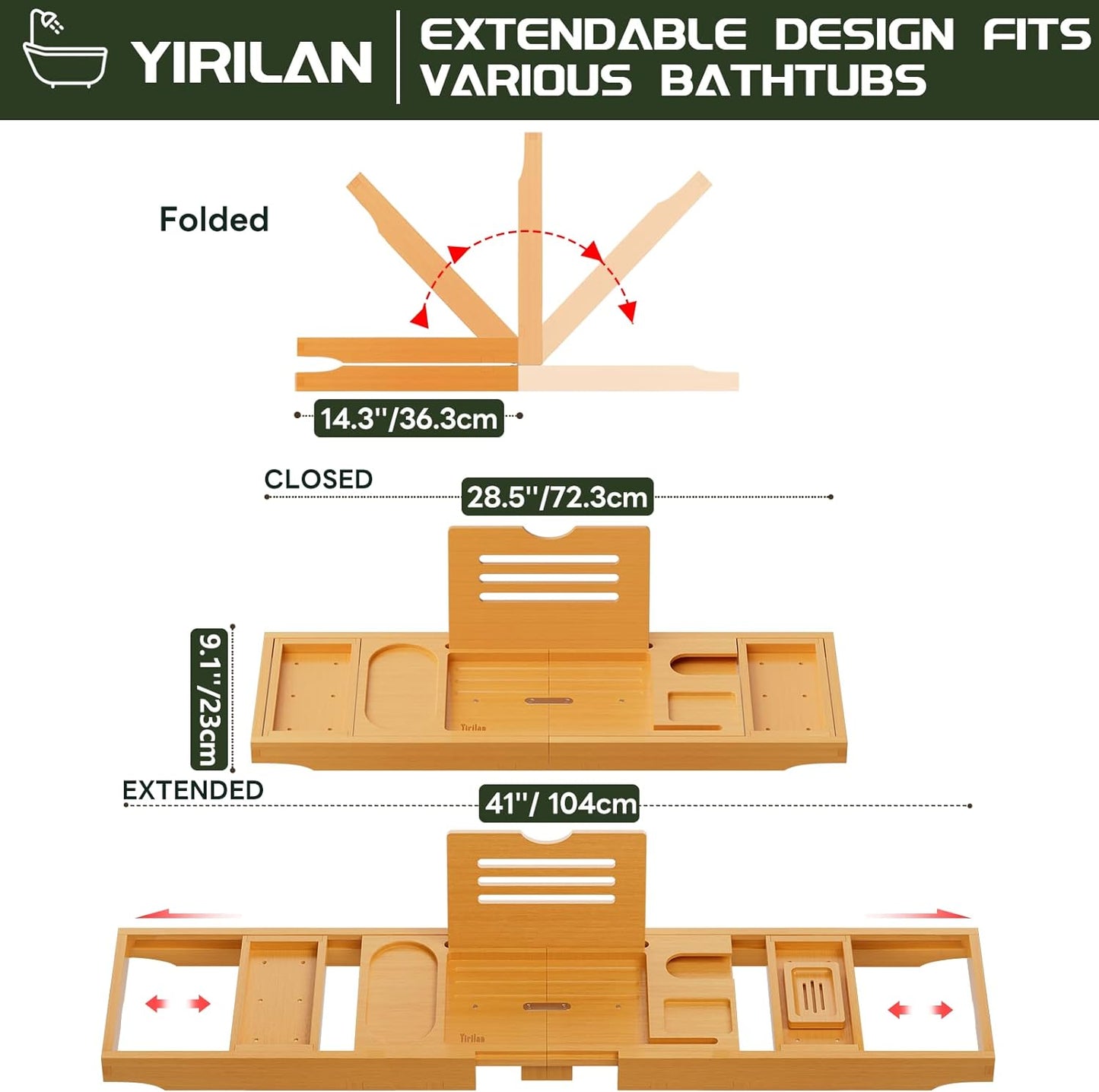 Expandable Bathtub Tray Caddy