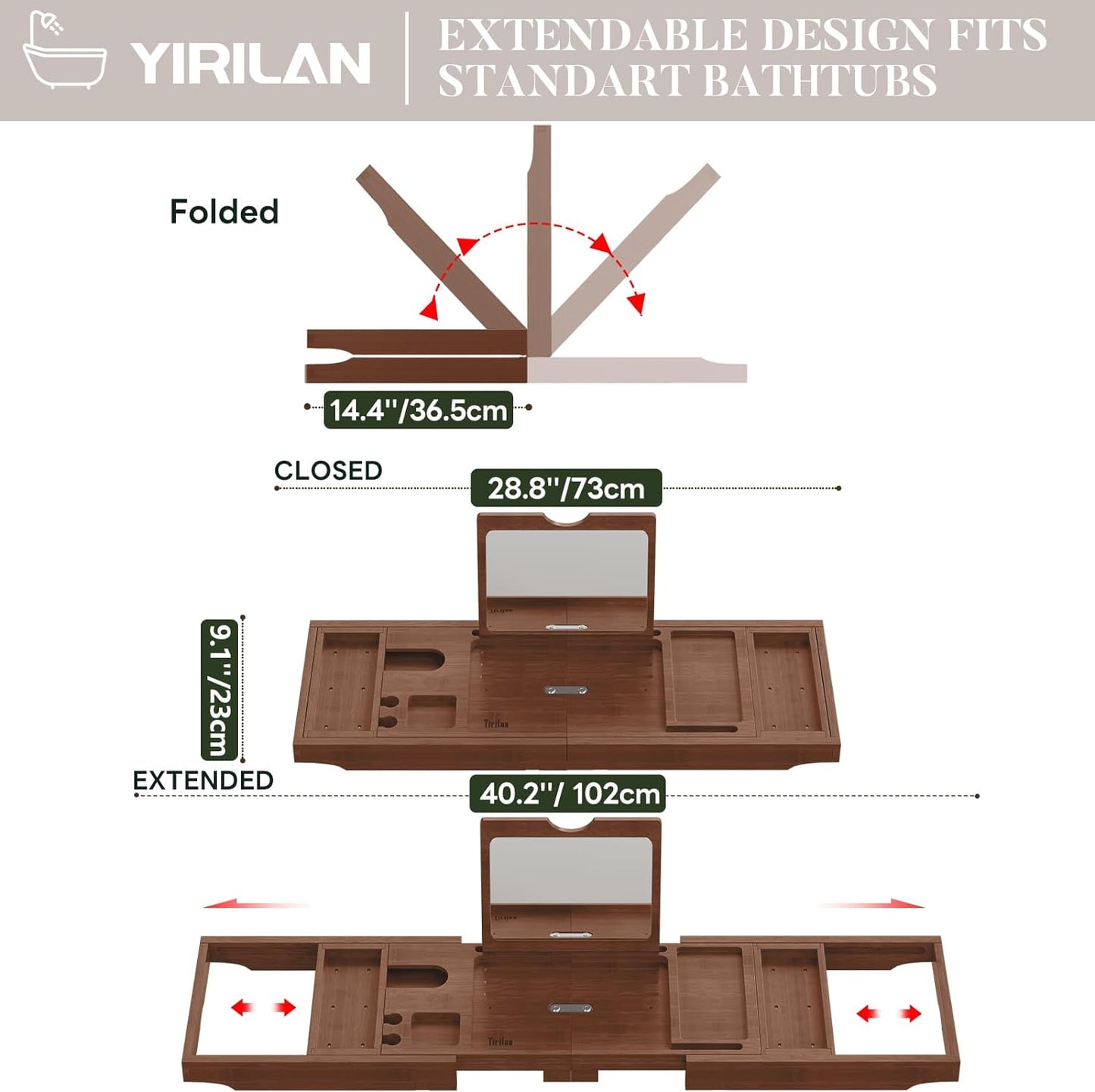 Expandable Bathtub Tray Caddy