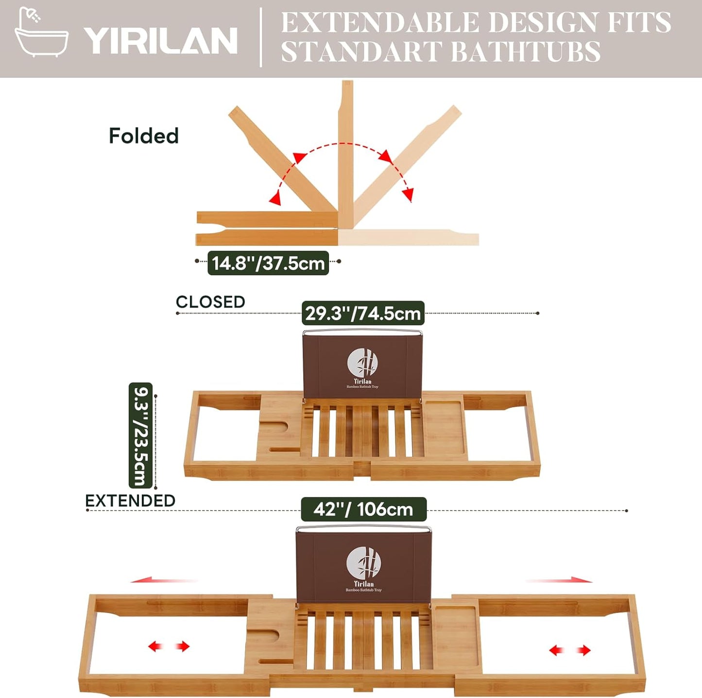 Expandable Bathtub Tray Caddy