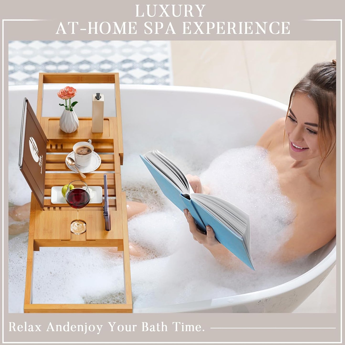 Expandable Bathtub Tray Caddy