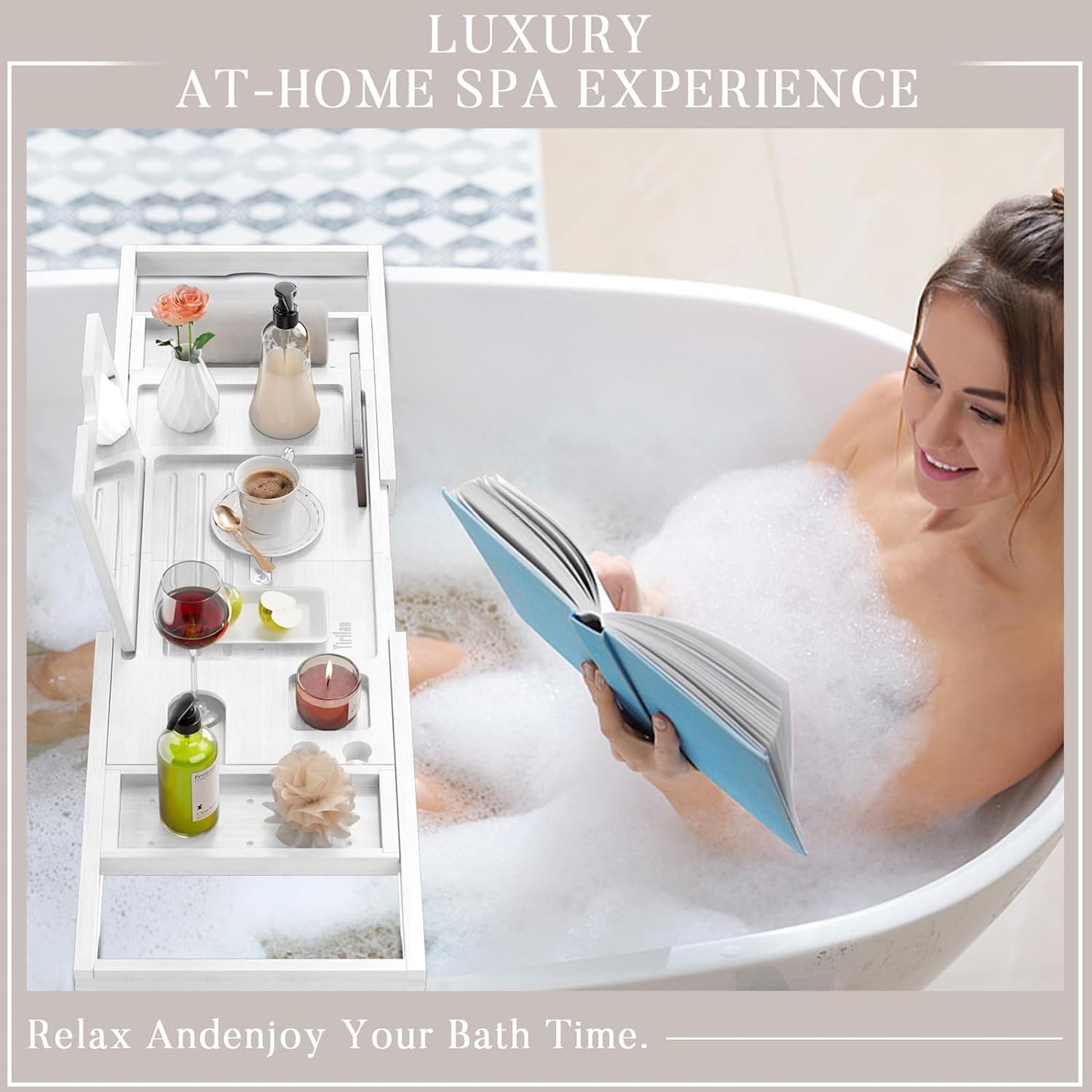 Expandable Bathtub Tray Caddy