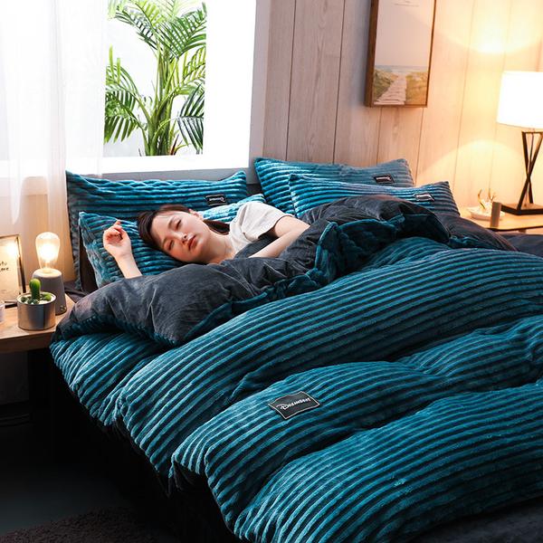 Corduroy & Velvet Duvet Bedding Set