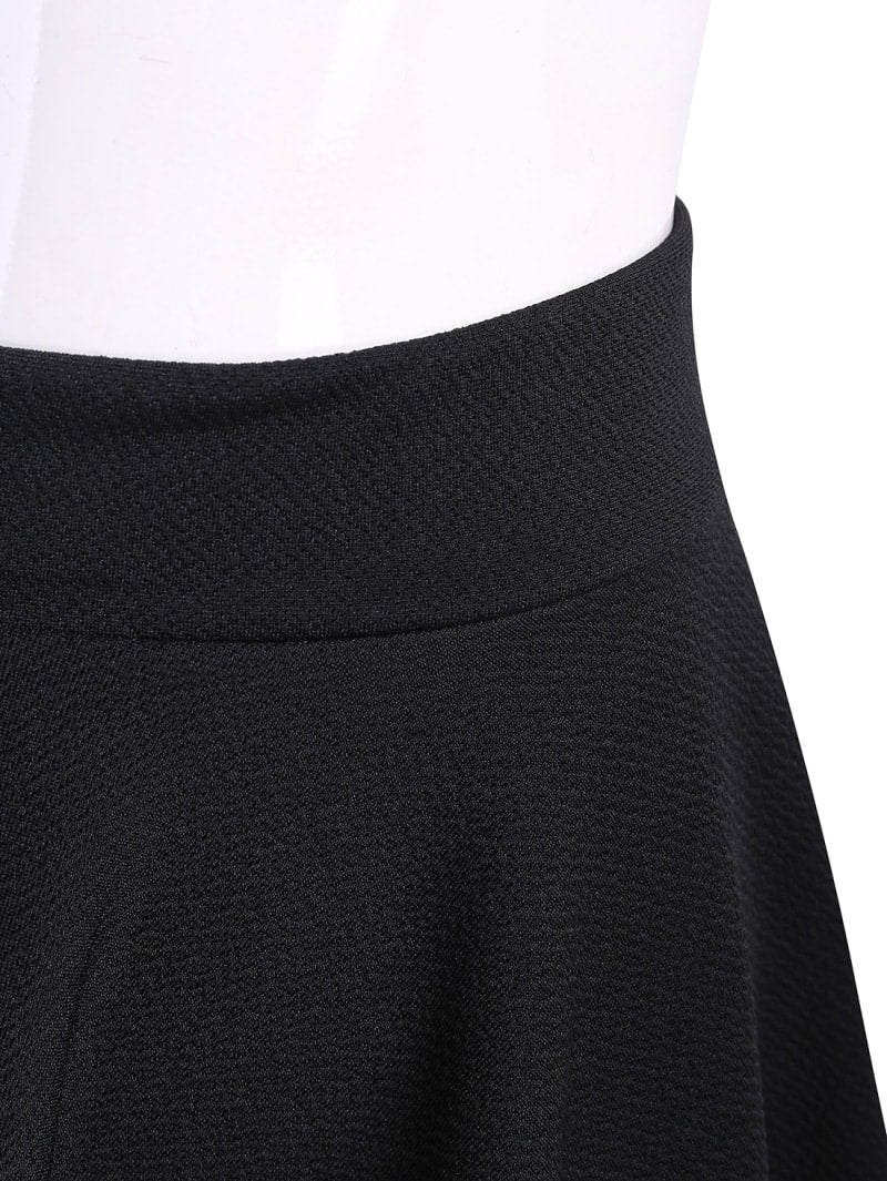 Plus Size Elastic Waist Solid Skirt