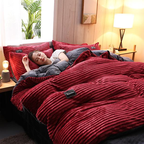 Corduroy & Velvet Duvet Bedding Set