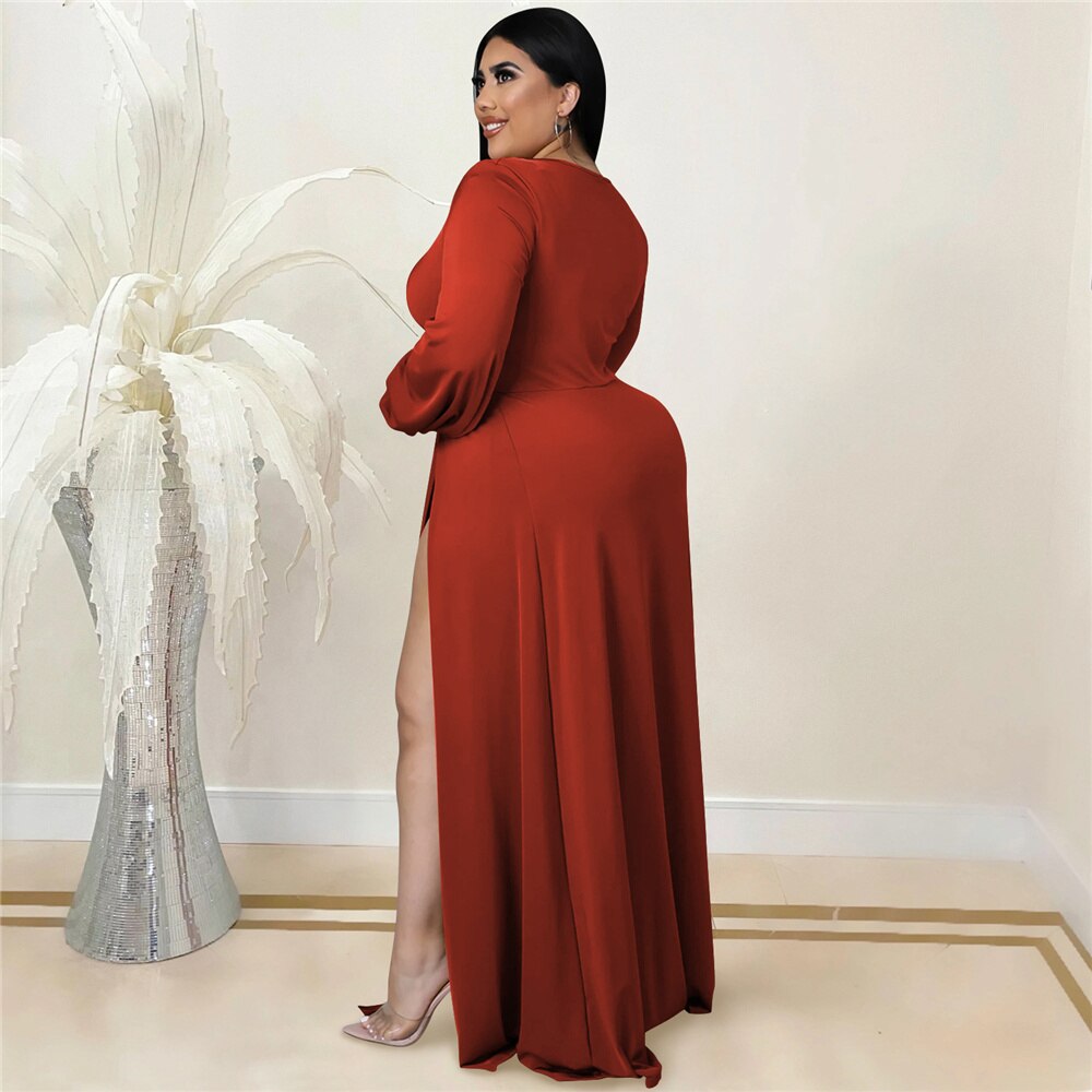 Solid Color Plus Size Women's Dress