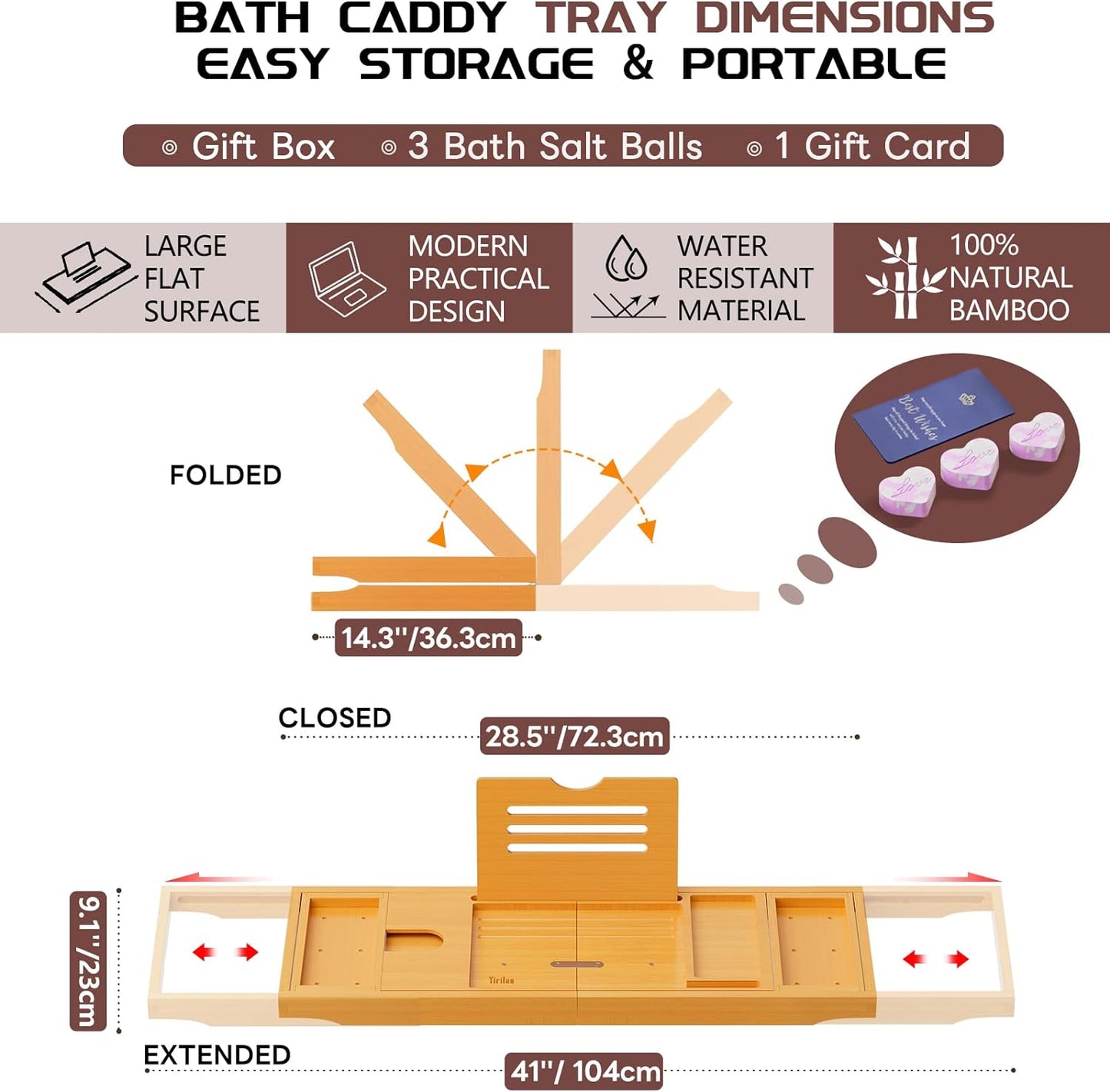 Expandable Bathtub Tray Caddy